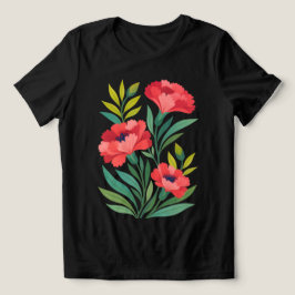 ルビーガーデンの女性用抽象フラワーロンTシャツ トライブレンドＴシャツ