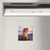 ルビーキャリバリーキングチャールズスパニエル犬インザサンセット マグネット (インサイチュ (食洗機))