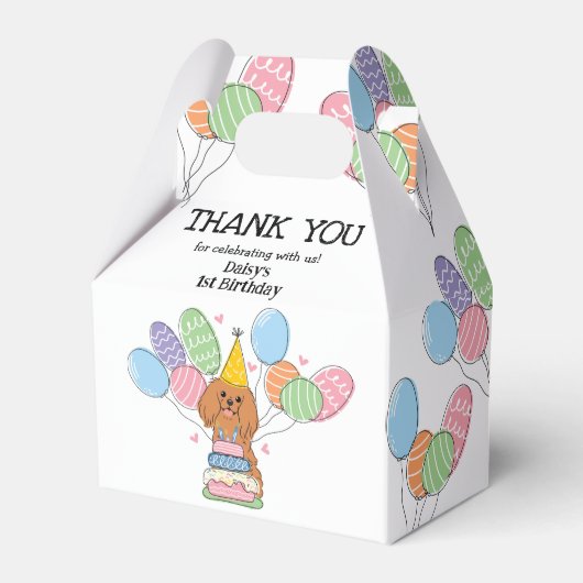 ルビーキャリバリーキングチャールズスパニエル犬サンキューユー フェイバーボックス (正面サイド)