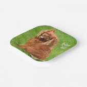 ルビーキャリバリーキングチャールズスパニエル犬ドッグ ペーパープレート (傾斜あり)