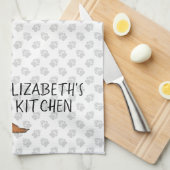 ルビーキャリバリーキングチャールズスパニエル犬ドッグ&文字 キッチンタオル (四つ折り)