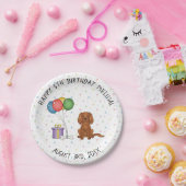 ルビーキャリバリーキングチャールズスパニエル犬ドッグ – 誕生日 ペーパープレート (パーティー)