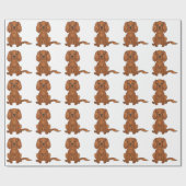 ルビーキャリバリーキングチャールズスパニエル犬パターン ラッピングペーパー (フラット)