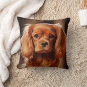 ルビーキャリバリーキングチャールズスパニエル犬 クッション (ブランケット)