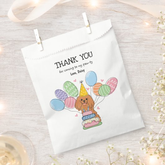 ルビーキャリバリーキングチャールズスパニエル犬 フェイバーバッグ (クリップ留めされた状態)