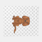 ルビーキャリバリーキングチャールズスパニエル犬&ポーズ フリースブランケット (正面(横))