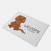 ルビーキャリバリーキングチャールズスパニエル犬&文字 ドアマット (アングル)