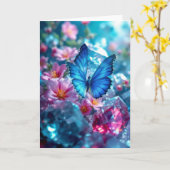 ルビークリスタルガーデンバタフライグリーティングカード カード (黄色い花)