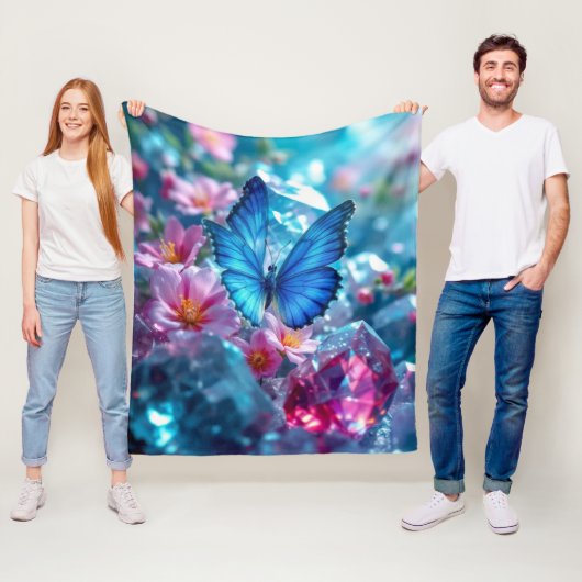 ルビークリスタルガーデンバタフライ フリースブランケット (インサイチュ)