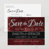 ルビークリムゾンレッド |日付クラシックグランジの保存 案内ポストカード (正面/裏面)