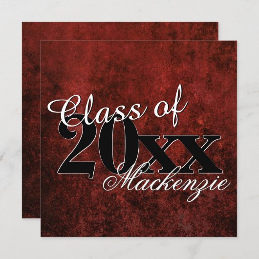 ルビーグラード |レッドガーネットクリムゾンスカーレットパーティーテーマ 招待状 (正面/裏面)