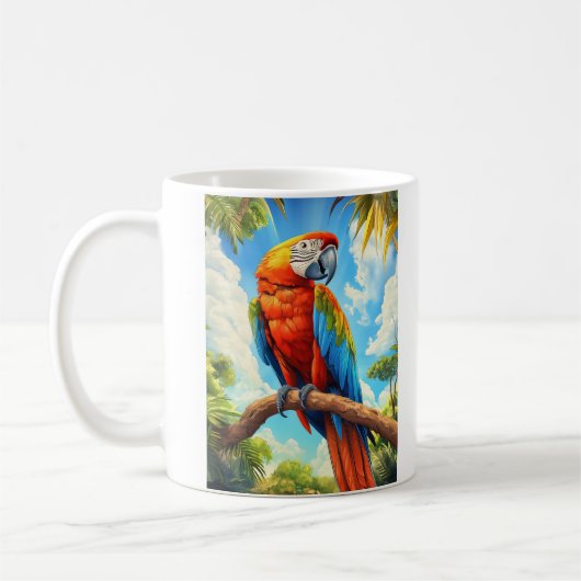 ルビーコンゴウインコ コーヒーマグカップ (左)