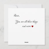 ルビーシンプル赤いハートバレンタインフラットホリデーカード シーズンカード (裏面)