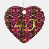 ルビージェムストーンパター結婚ン40周年 セラミックオーナメント (裏面)