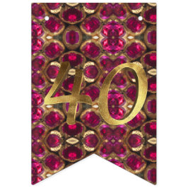 ルビージェムストーンパター結婚ン40周年 バンティングフラッグ