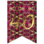 ルビージェムストーンパター結婚ン40周年 バンティングフラッグ (第3の旗)