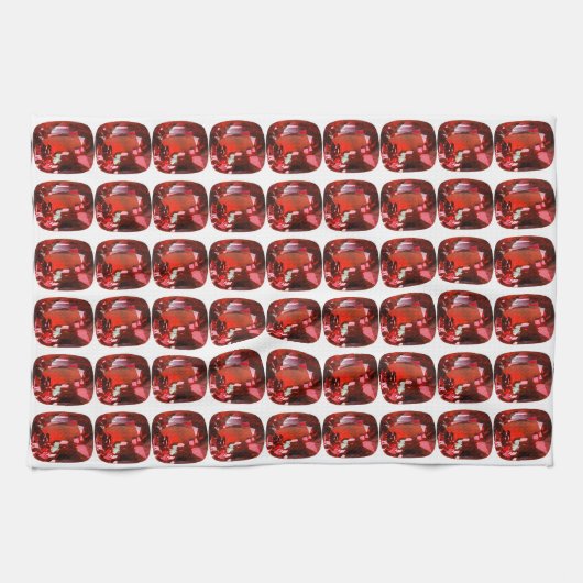 ルビージェムストーンレッド キッチンタオル (横)