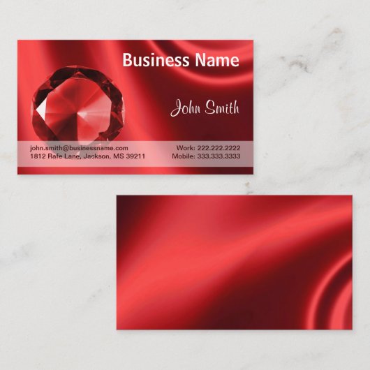 ルビージュエリーデザイン 名刺 (正面/裏面)