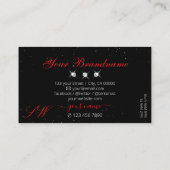 ルビースタイリッシュレッドブラックダイアモンズきらめくモノグラム 名刺 (裏面)