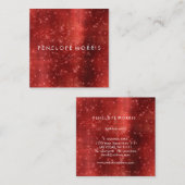 ルビースパルクルグリッター美しいスタイリストスクエアビジネス スクエア名刺 (正面/裏面)