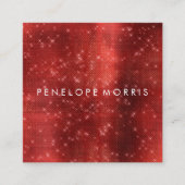 ルビースパルクルグリッター美しいスタイリストスクエアビジネス スクエア名刺 (正面)