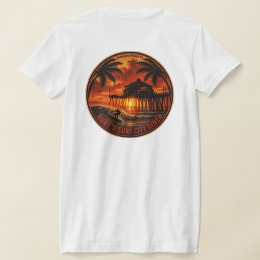 ルビーズサーフシティダイナー Tシャツ (レイダウン裏面)