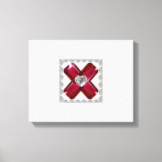 ルビーダイヤモンドアート、レッド キャンバスプリント (正面)