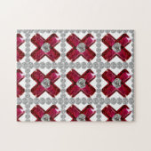 ルビーダイヤモンドアート、レッド ジグソーパズル (横)