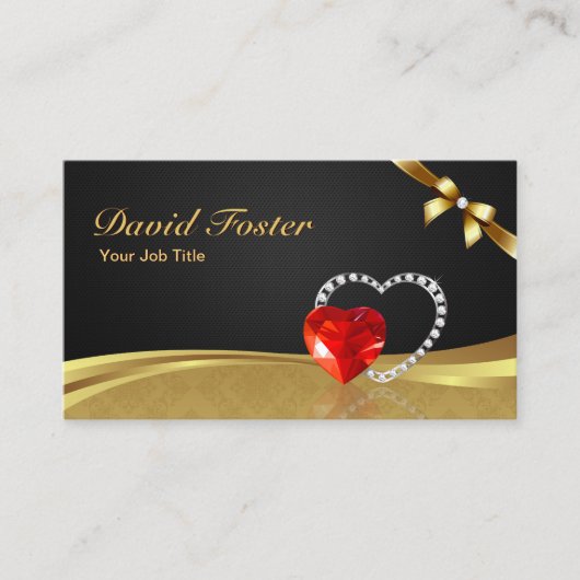 ルビーダイヤモンド金ゴールドジュエラージュエリージュエリー 名刺 (正面)