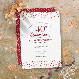 ルビーチックな結婚40周年記念の日付を保存 招待状
