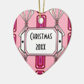 ルビーデコストライプ セラミックオーナメント (左)