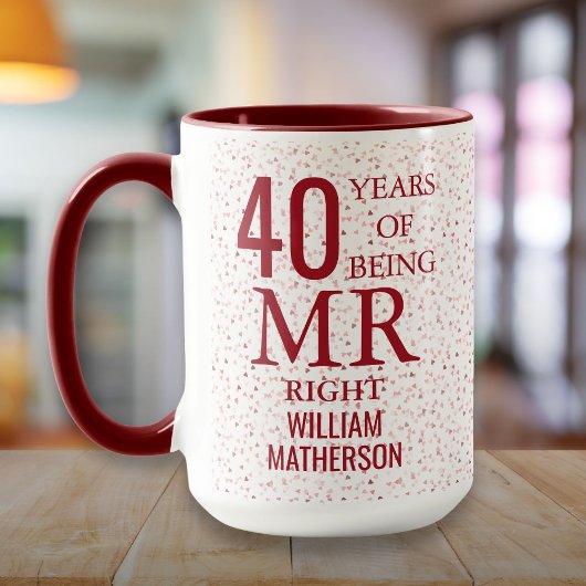 ルビーハートで40周年記念を祝おう Mr Right Fun マグカップ