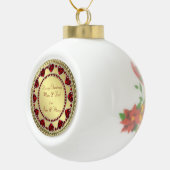 ルビーハート金ゴールドクリスマスセラミックオーナメント セラミックボールオーナメント (右)