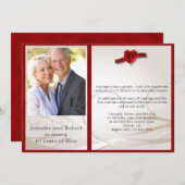 ルビーハート40周年結婚記念日招待状 招待状 (正面/裏面)