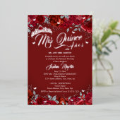 ルビーバラレッドシルバーミスカンスキンセアニェラ 箔招待状 (立ち正面)