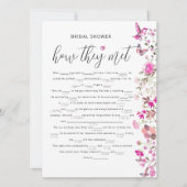 ルビーバラ彼らが出会った方法ブライダルシャワーゲーム (正面)