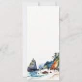 ルビービーチオリンピック結婚国立公園のメニューカード 招待状 (裏面)