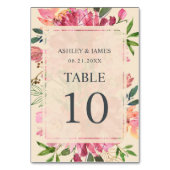 ルビーピンク牡丹フローラアイボリー結婚ズ テーブルナンバー (裏面)