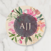 ルビーピンク牡丹フローラアイボリー結婚ズ フェイバータグ (裏面)