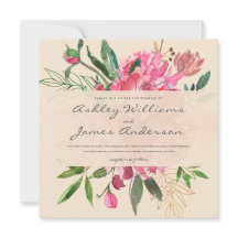 ルビーピンク牡丹フローラブーケ結婚アイボリー