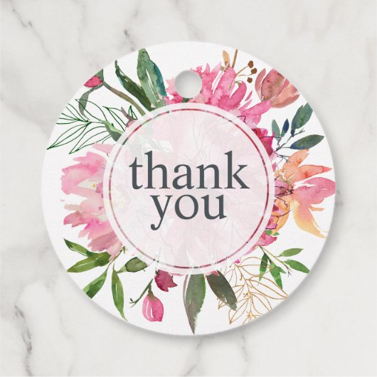 ルビーピンク牡丹フローラ植物学結婚の感謝 フェイバータグ (裏面)