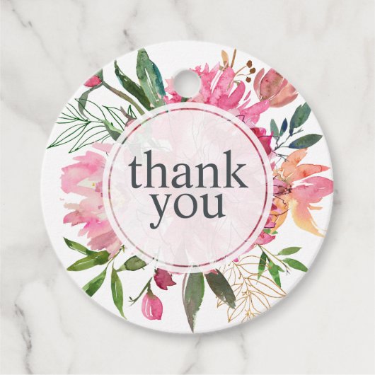 ルビーピンク牡丹フローラ植物学結婚の感謝 フェイバータグ (正面)