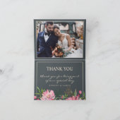 ルビーピンク牡丹フローラ結婚植物写真 サンキューカード (内部)