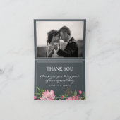 ルビーピンク牡丹フローラ結婚植物写真 サンキューカード (内部)