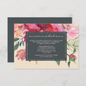 ルビーピンク牡丹植物性アイボリー結婚ズ エンクロージャーカード (正面/裏面)