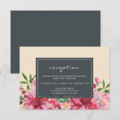 ルビーピンク 牡丹 花 ボタニカル アイボリー 結婚式 エンクロージャーカード (正面/裏面)