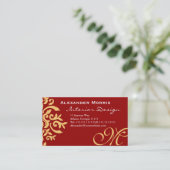 ルビーブラックと金ゴールドエレガントバロック 名刺 (スタンド正面)