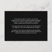 ルビーブラックモダン結婚ズ エンクロージャーカード (裏面)