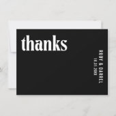 ルビーブラックモダン結婚ズ サンキューカード (正面)