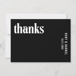 ルビーブラックモダン結婚ズ サンキューカード